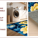 Elegant Blue Tones Flower Motif(Blue)