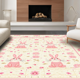 Charming Whimsical Rabbit Floral(Beige)