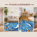 Sea Adventure Alphabet Ocean Animal Early Learning Playmat(Blue)