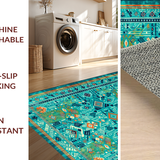 Artful Non Slip Round Surface(Blue)