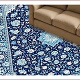Retro Floral Print Elegance(Blue)