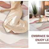 Modern Swirl with Dusty Pink and Mauve Gradient Geometric Waves(Beige)
