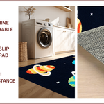 Ultra Soft Area Rug, Non Slip, Stain Resistant, Washable Area Rugs for Living Room, Bedroom, Outer Space Kids Rug(Black) - ODIKA