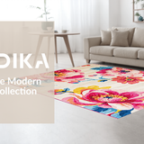 Artful Multicolor Dahlia Design(Ivory)