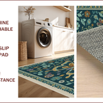 Ultra Soft Area Rug, Non Slip, Stain Resistant, Washable Area Rugs for Living Room, Bedroom, Butterfly Insect Print(Green) - ODIKA