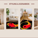 Whimsical Black and White Symmetrical Motif(Red)