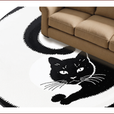 Non Slip Black and White Cat Bathroom(Black)