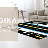 Fun Airplane Themed Vibrant Runner(Black)