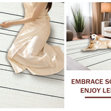 Modern Welcome Stripe Minimalist Layered Entry Accent Mat Decor(Beige)