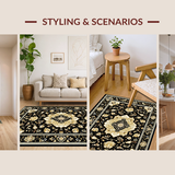 Sophisticated Distressed Floral Accent(Black)