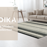Modern Black & White Stripe Indoor(Beige)
