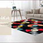 Ultra Soft Area Rug, Non Slip, Stain Resistant, Washable Area Rugs for Living Room, Bedroom, Vinyl Record Pattern Doormat(Red) - ODIKA