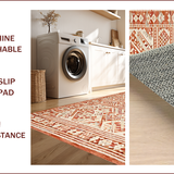 Contemporary Shaggy Geometric Motif(Red)