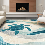 Shoreline Splendor Beach With Tropical Sea Life Harmony(Beige)