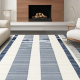 Modern Earth Tone Striped Visual Appeal(Blue)