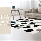 Elegant Geometric Black and Ivory Fusion(Gray)