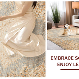 Ultra Soft Area Rug, Non Slip, Stain Resistant, Washable Area Rugs for Living Room, Bedroom, Handmade Distressed Wool Viscose(Beige) - ODIKA