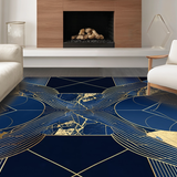 Navy Gold Abstract Marble Design(Blue)