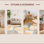 Ultra Soft Area Rug, Non Slip, Stain Resistant, Washable Area Rugs for Living Room, Bedroom, Abstract Serenity Zen Haven Rug(Beige) - ODIKA