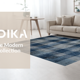 Artful Symmetrical Plaid Arrangement(Blue)