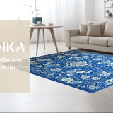 Stylish Abstract Ogee Patterned(Blue)