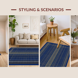 Chic Minimalist Gold Border Geometric Style(Blue)