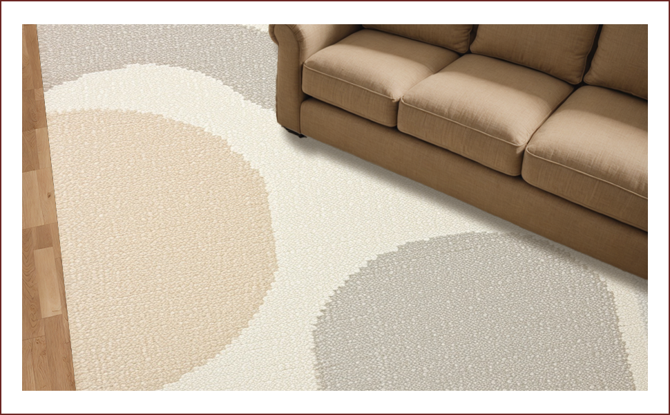 Ultra Soft Area Rug, Non Slip, Stain Resistant, Washable Area Rugs for Living Room, Bedroom, Modern Ivory Handmade Wool Living Room(Beige) - ODIKA