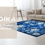 Contemporary Gray Floral(Blue)