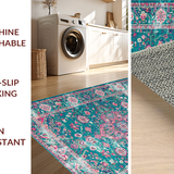 Artful Teal and Rose Symmetry(Blue)