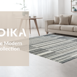 Minimalist Black and White Zigzag Runner with Sharp Angular Stripes(Gray)