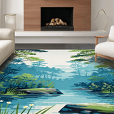 Dreamy Watercolor Pond Visualization(Blue)