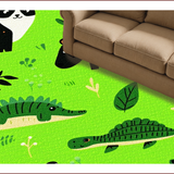 Ultra Soft Area Rug, Non Slip, Stain Resistant, Washable Area Rugs for Living Room, Bedroom, Jungle Animal Nursery(Green) - ODIKA