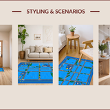 Charming Traffic Theme Decor(Blue)