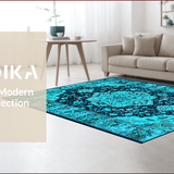 Vibrant Floral Medallion Trellis(Blue)