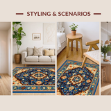 Rustic Vibrant Patterned Tapestry(Blue)