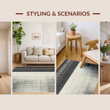 Modern Abstract Black & White Woven Design(Black)