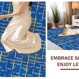 Abstract Geometric Blue Gold Fusion(Blue)
