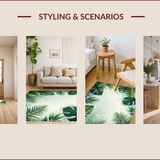 Tropical Green Botanical Kitchen Non Slip(Green)