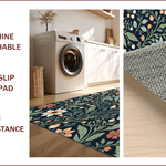 Ultra Soft Area Rug, Non Slip, Stain Resistant, Washable Area Rugs for Living Room, Bedroom, Boho Botanical Non-Slip Living Room(Black) - ODIKA