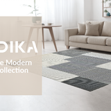 Modern Rustic Shag with Geometric Elements(Black)