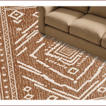 Ultra Soft Area Rug, Non Slip, Stain Resistant, Washable Area Rugs for Living Room, Bedroom, Western Aztec Non-Slip Living Room Rug(Brown) - ODIKA