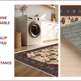 Mushroom Themed Low Profile Boho Doormat(White)