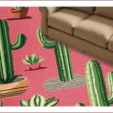 Ultra Soft Area Rug, Non Slip, Stain Resistant, Washable Area Rugs for Living Room, Bedroom, Western Cactus Boot Shaped(Pink) - ODIKA