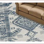 Ultra Soft Area Rug, Non Slip, Stain Resistant, Washable Area Rugs for Living Room, Bedroom, Distressed Vintage Non-Slip Living Room(Blue) - ODIKA
