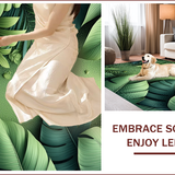 Chic Monstera Leaf Entryway High Traffic(Green)