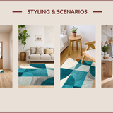 Abstract Brown and Teal Dining Room Accent(Blue)