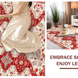 Warm Taupe and Red Floral Fusion(Red)