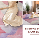 Blush Mirage with Pastel Mauve Waves and Rose Pink Accents(Pink)