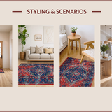 Traditional Boho Red Entryway Non Slip(Red)