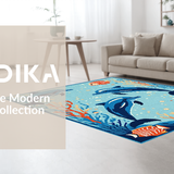 Modern Blue and Coral Fusion(Blue)